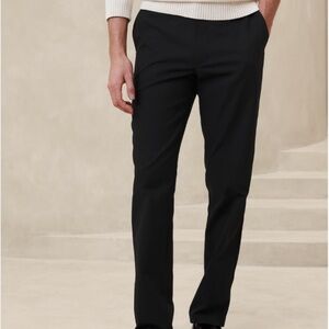 Banana Republic Mens Black Athletic Polyester Straight Lightweight Golf Pants